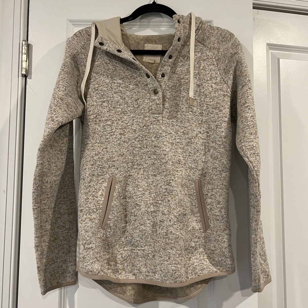 Thread & Supply Dillon Quarter Snap Thermal Fleece Pullover Hoodie Size Small